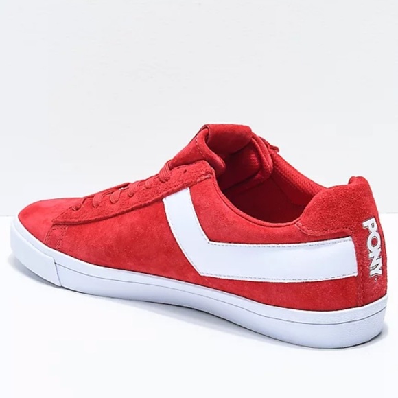 Women's PONY Classic Low Red Suede Shoes Size 7.5 - Picture 4 of 13